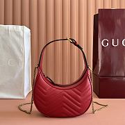 Gucci GG Marmont Half-Moon-Shaped Red Mini Bag 21×5×11cm - 5