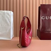 Gucci GG Marmont Half-Moon-Shaped Red Mini Bag 21×5×11cm - 3