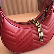 Gucci GG Marmont Half-Moon-Shaped Red Mini Bag 21×5×11cm - 2