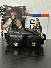 Chanel Shiny Lambskin Quilted Trendy Pockets Hobo 31cm x 15cm x 22cm - 1