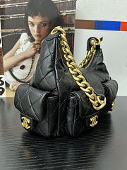 Chanel Shiny Lambskin Quilted Trendy Pockets Hobo 31cm x 15cm x 22cm - 2