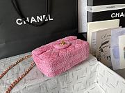 Chanel Tweed Quilted Pearl Twist Mini Square Flap 12.5×17×5cm - 5