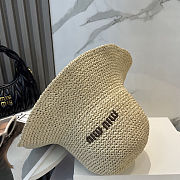 Miu Miu Logo Raffia Straw Fisherman Hat - 6