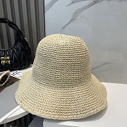Miu Miu Logo Raffia Straw Fisherman Hat - 2