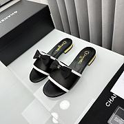 Chanel Bow Slide Black Sandals - 5