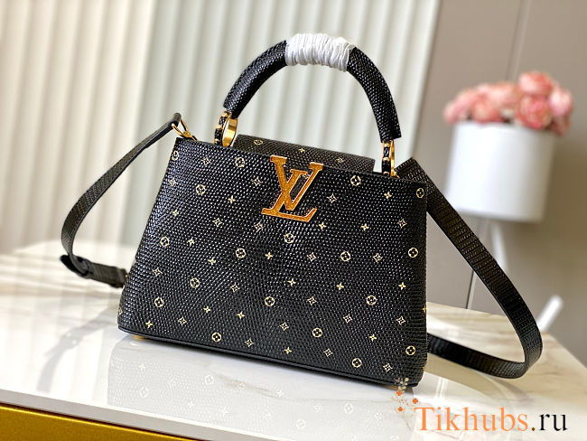  Louis Vuitton Capucines Lizard leather with Monogram studs Bag 27x18x9 cm - 1