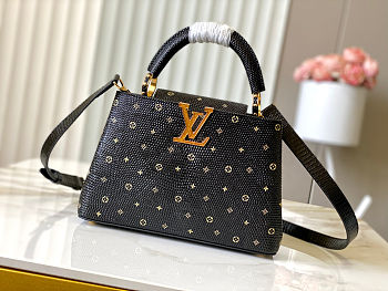  Louis Vuitton Capucines Lizard leather with Monogram studs Bag 27x18x9 cm