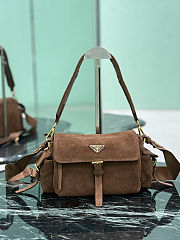Prada Explore Medium Suede Shoulder Bag 30x14x10cm - 1