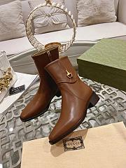 Gucci Leather Round-Toe Slip-On Boots - 4