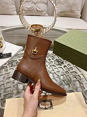 Gucci Leather Round-Toe Slip-On Boots - 3