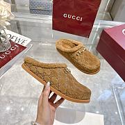 Gucci New Sol Suede Shearling Horsebit Mules - 6