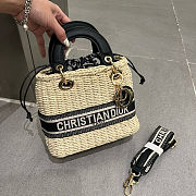 Dior Medium Lady Dior Bag Natural Wicker 20x18cm - 3