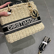 Dior Medium Lady Dior Bag Natural Wicker 20x18cm - 2