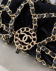 Chanel Velvet Drawstring Bag with Gold Hardware 18x42x3cm - 3