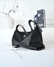 CHANEL Maxi Hobo Bag Shiny Lambskin & Gold Tone Metal Black 17x35x9cm - 4