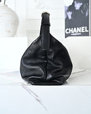 CHANEL Maxi Hobo Bag Shiny Lambskin & Gold Tone Metal Black 17x35x9cm - 3