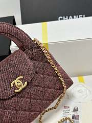 Chanel Printed Denim Quilted Nano Pink Kelly Shopper 19x13x7cm - 6