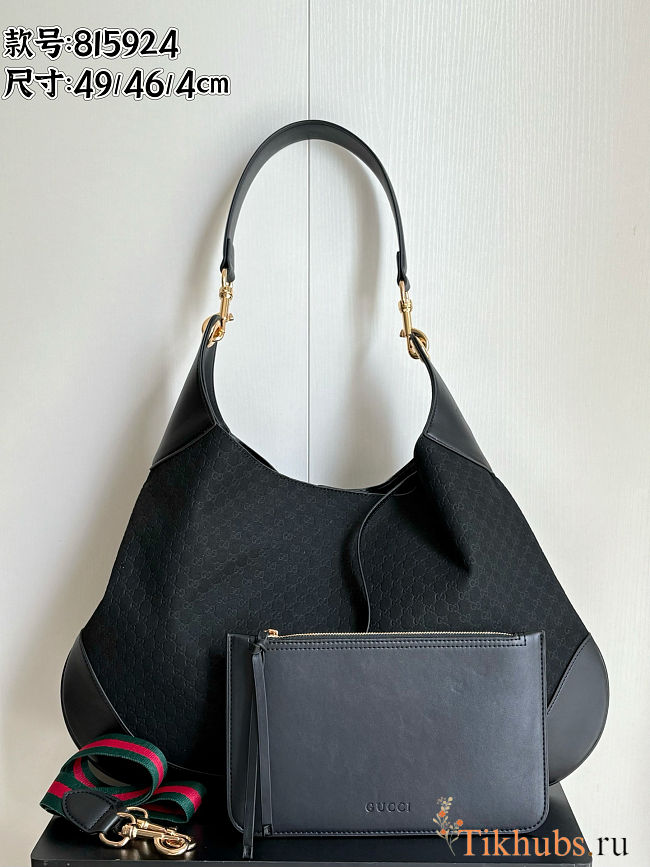 Gucci B Suede Micro GG Black Shoulder Bag 49x46x4cm - 1