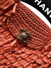 Chanel Raffia Fringe Nano Kelly Red Bag 13x19x7cm - 5