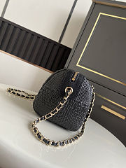 Chanel Clutch classic Raffia Woven Camera Black Bag 11.5x18.5x11cm - 4