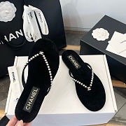 Chanel Pearl-Embellished Thong Sandals - 3