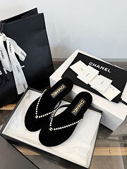 Chanel Pearl-Embellished Thong Sandals - 6