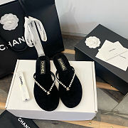 Chanel Pearl-Embellished Thong Sandals - 5