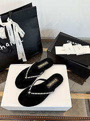 Chanel Pearl-Embellished Thong Sandals - 4