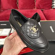 Chanel Lambskin Quilted CC Black Loafers - 5