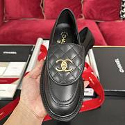 Chanel Lambskin Quilted CC Black Loafers - 4