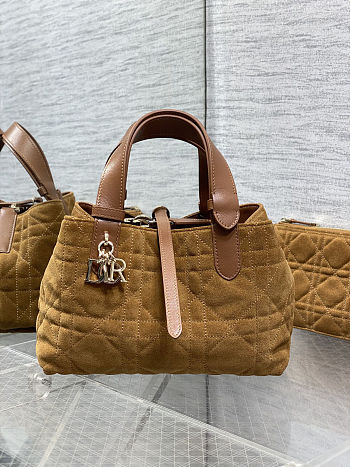 Medium Dior Toujours Bag Golden Saddle 23x15x15cm