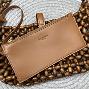 YSL Saint Laurent LE 5 À 7 in wood beads Brown 21-28×15×6cm - 4
