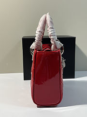 Lady Dior Red Patent Leather 17x15x8cm - 6