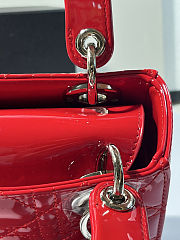 Lady Dior Red Patent Leather 17x15x8cm - 2