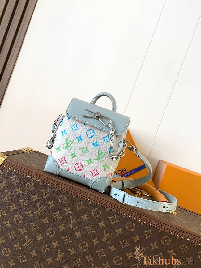 Louis Vuitton Nano Steamer Monogram Iridescent Gradient Grey 15x18x7cm - 1