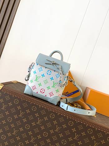 Louis Vuitton Nano Steamer Monogram Iridescent Gradient Grey 15x18x7cm