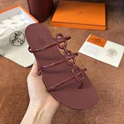 Hermès Mykonos Red Sandals - 4