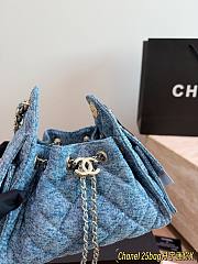  Chanel 25 Mini Washed Denim Handbag 25x22x15cm - 6