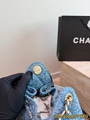  Chanel 25 Mini Washed Denim Handbag 25x22x15cm - 5