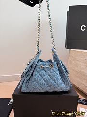  Chanel 25 Mini Washed Denim Handbag 25x22x15cm - 4