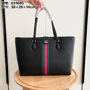 Gucci Ophidia Medium Leather Black Tote 38x28x14cm