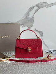 Bvlgari Serpenti Forever Mini Top Handle Red Bag 19X11X6cm - 1