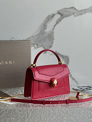 Bvlgari Serpenti Forever Mini Top Handle Red Bag 19X11X6cm - 4