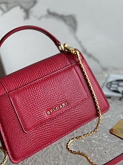 Bvlgari Serpenti Forever Mini Top Handle Red Bag 19X11X6cm - 3