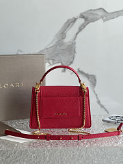 Bvlgari Serpenti Forever Mini Top Handle Red Bag 19X11X6cm - 2