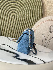  Chanel 19 Flap Bag Denim Blue 26x9x16cm - 2