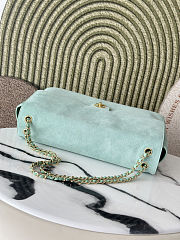 Chanel 26S Classic Flap Maxi Suede Large Glacier Blue Bag 39×26×11cm - 4
