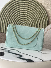 Chanel 26S Classic Flap Maxi Suede Large Glacier Blue Bag 39×26×11cm - 2