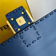 Fendi Roma Baguette Blue With Gold Hardware 27x6x15cm - 5