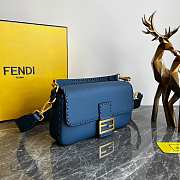 Fendi Roma Baguette Blue With Gold Hardware 27x6x15cm - 4